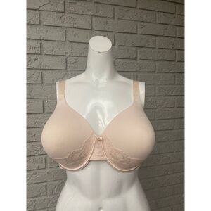 Vanity Fair Women Pink Bra with Lace Trim & Underwire Size 42D